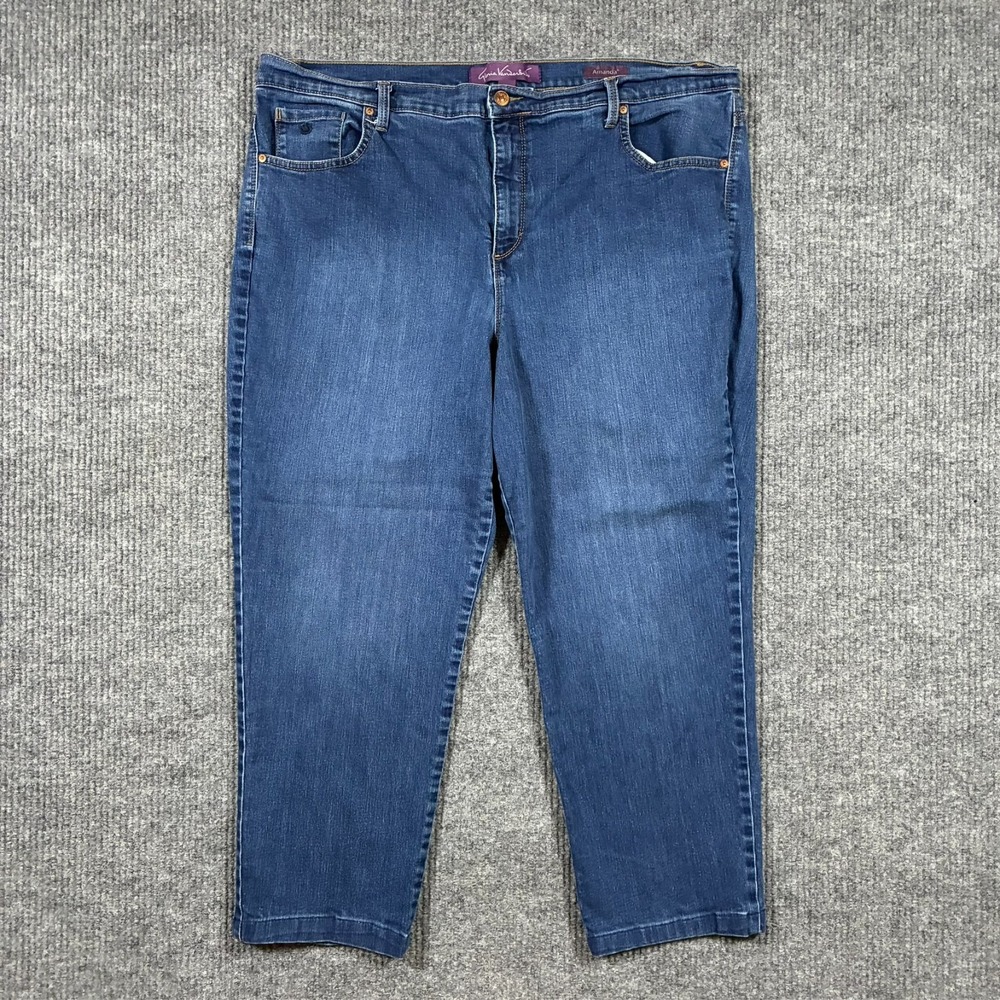 Gloria Vanderbilt Amanda Womens Jeans Plus Size 20W Blue Denim High Rise